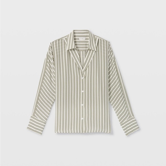 Women’s CLUB MONACO Signature Striped Silk buttoned‎ Shirt size small - Picture 2 of 14